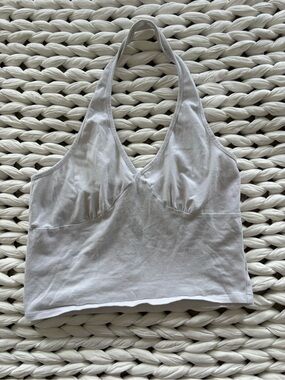 Ambiance White Halter Crop Top